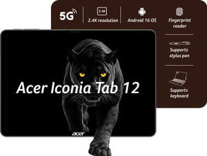Acer Iconia Tab 12 5G 8GB RAM 256GB ROM 12.2 inch Tablet (Slate Grey) - Image 1