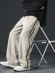 KAJARU Men Relaxed Beige Lycra Blend Trousers - Image 1