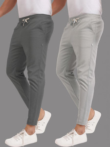 Yazole Pack of 2 Men Solid Grey Track Pants - Image 1