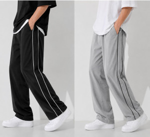 Blacktail Pack of 2 Men Striped Multicolor Track Pants - Image 1