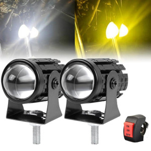 Rhtdm Motorcycle and Car Light Led White and Yellow With Switch_PS14 Fog Lamp Motorbike LED (12 V, 36 W) (Universal For Bike, Pack of 3) - Image 1
