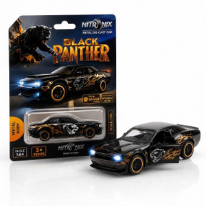 kikilala 1:64 Black Panther Dodge Challenger Car Premium Die Cast Metal Collectible Toy (à¤à¤¾à¤²à¤¾) - Image 1