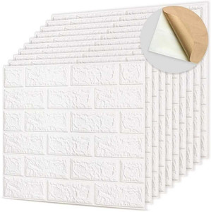 wewell 79x77 cm Decorative Vinyl Wallpaper White (Pack of 8) - Image 1