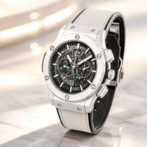 Italigs Premium Skeleton Dial Stainless Steel Men's Watch - Silver - Image 1