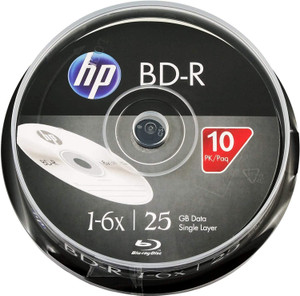 HP Blu-ray Recordable BDRA00085 Pack of 10 Disc Slim Case Speed 6x  