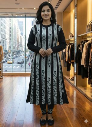 woolen party wear dresses for ladies Woollen fall floral mini dress