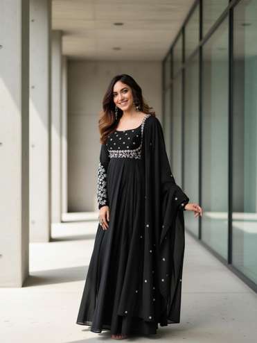 black dress india Buy Black Gown For Girls online in India Joshindia