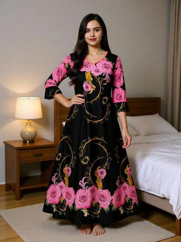 chinese dress ladies Vintage 60s Nylon Trapeze Nighty Dress Fits Most Sizes main image 1