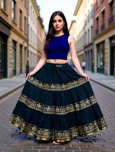 Shop Long Flared Skirts For Women Online In India | Shopsy