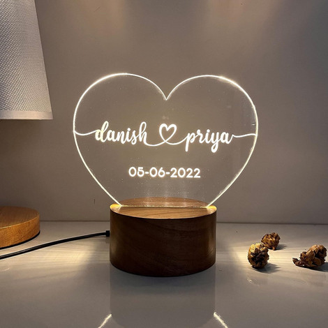 Mystica Anniversary Gift for Couple Wedding Gift Lamp With Light