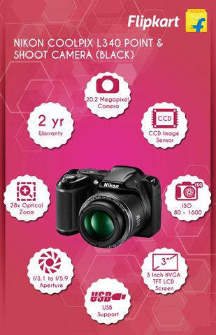 Flipkart.com | Buy NIKON Coolpix L340 Point & Shoot Camera Online