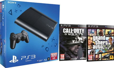 プレ3 SONY PlayStation 3 (PS3) 500 GB with Call of Duty Ghosts, Grand