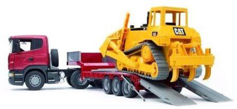 Bruder Toys Bruder Scania R-Series Low Loader With Cat Bulldozer