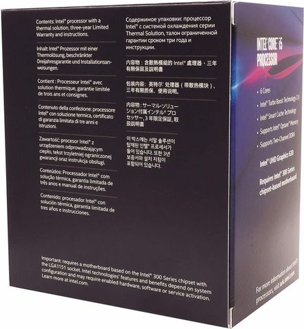 Intel Core i5-8500 Processor 9M Cache, 3.00 GHz up to 4.10 GHz