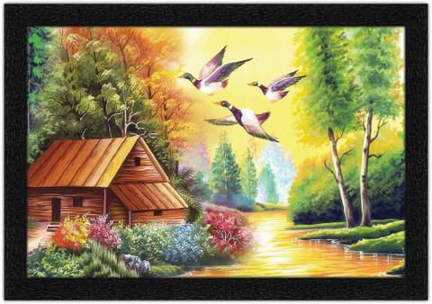 ADS Art Poster Home In The Nature Landscape Painting with