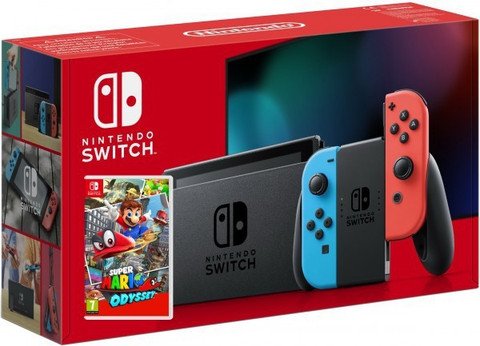 NINTENDO Switch with neon red and neon blue Joy?Con - Version 2 32