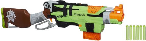 Nerf Zombie Strike SlingFire Blaster,Lever Action Blasting Guns