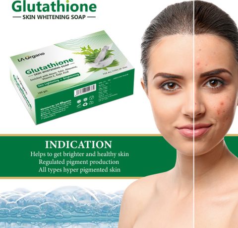 LA Organo Glutathione Neem & Tulsi Skin Lightening & Brightening Soap For All Skin Type-Pack of 5