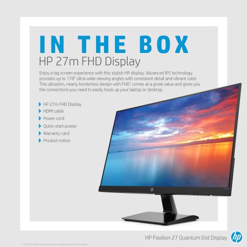 HP 27m 68.58 cm (27 inch) Full HD LED Backlit IPS Panel Ultra Thin