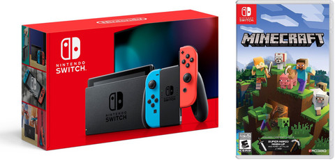 Nintendo Switch NINTENDO SWITCH MINECRA… NINTENDO Switch Console with Neon Blue and Red Joy Con 32 GB with
