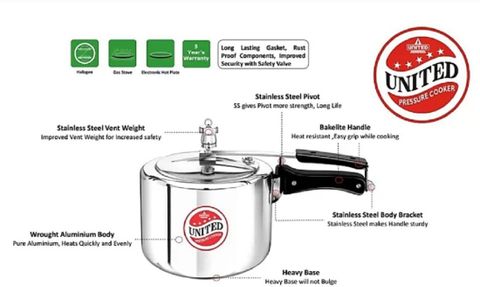 United 2 L Inner Lid Pressure Cooker Price in India - Buy United 2