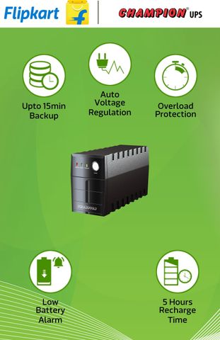 CHAMPION Home & Office 800VA 230 V Line-interactive Tower Model UPS with Overload Protection 3 Outlet Plugs - Image 6