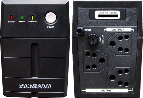 CHAMPION Home & Office 800VA 230 V Line-interactive Tower Model UPS with Overload Protection 3 Outlet Plugs - Image 3