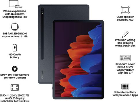 Samsung Galaxy Tab S7+ 6 GB RAM 128 GB ROM 12.4 inch with 4G