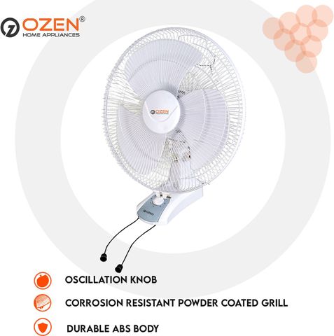 OZEN Ultra High Speed Wall Mounted 400 mm 3 Blade Fan with Auto