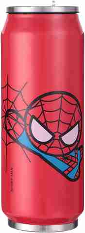 MINISO Marvel Spider-Man Soda Can Steel Bottle 400ml Red - Image 1