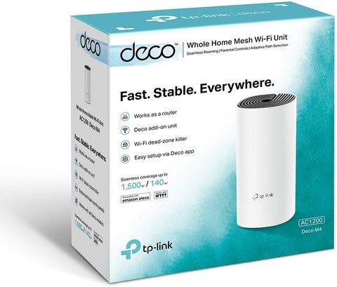 TP-Link Deco M4(1-Pack) Mesh Router 2.4 GHz, 5 GHz 1200 Mbps Wifi