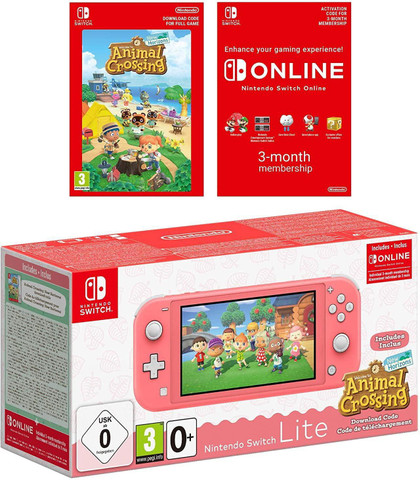 NINTENDO Switch Lite Coral with Animal Crossing: 32 GB Price in