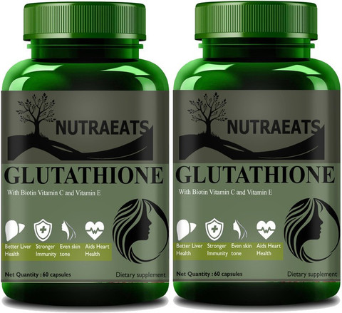 NutraEats L Glutathione Capsules For Skin Glowing ,Skin Whitening(Pack Of 2) Premium Price in India