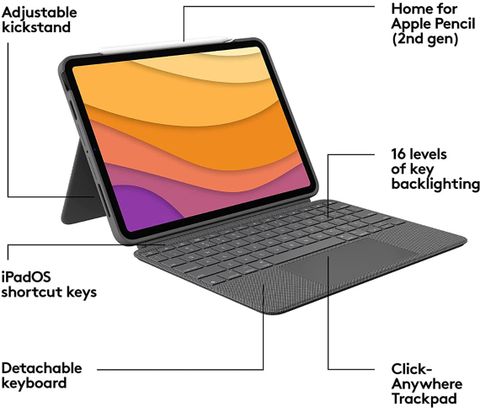Logitech Combo Touch for iPad Air Bluetooth Handheld Tablet