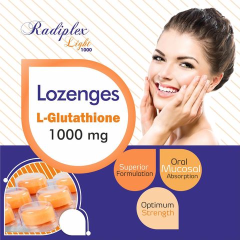 Radiplex Light 1000 mg L Glutathione Reduced Lozenges Tablets | No Wastage (1 Strip) Price in India - Buy Radiplex Light 1000 mg L Glutathione Reduced Lozenges Tablets