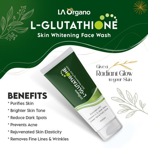 kegunaan l-glutathione whitening cleanser LA Organo Skin & Brightening enriched with Kojic Acid & Green Tea Face Wash Bye Bye Bloat: Debloating
