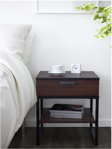 IKEA TRYSIL BLACK Engineered Wood Bedside Table Price in India
