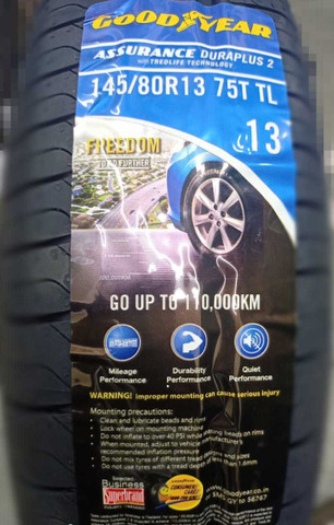 Goodyear 145/80 R13 Assurance Duraplus 2 4 Wheeler Tyre Price in