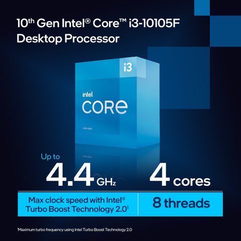 Intel i3-10105 4.4 GHz Upto 4.4 GHz LGA 1200 Socket 4 Cores 8