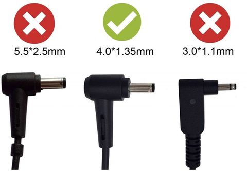 TECHCLONE Laptop Replacement 65W 19V 3.42A Pin size 4.0mm x 1.35mm