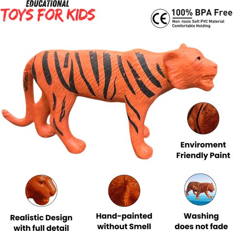 ZESTHOME 15 pcs Small Animal Toys Set for Kids - PVC Rubber