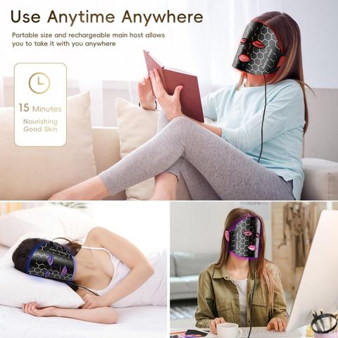 Lele Light Therapy 7 Colors infrared LED Facial face Mask flexible
