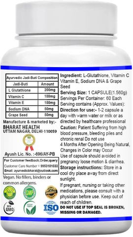 glutathione ayurvedic BHARAT HEALTH L-Glutathione Skin Whitening capsule Price in India Tamaño:30 cuentas Cyanocobalamin injection Horse Vitamins Injectable Supplements