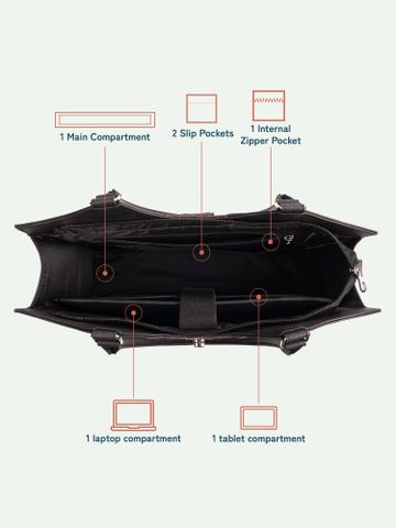 Flipkart.com | ZOUK Harriet Office Bag - Cashmere Noir (Copper