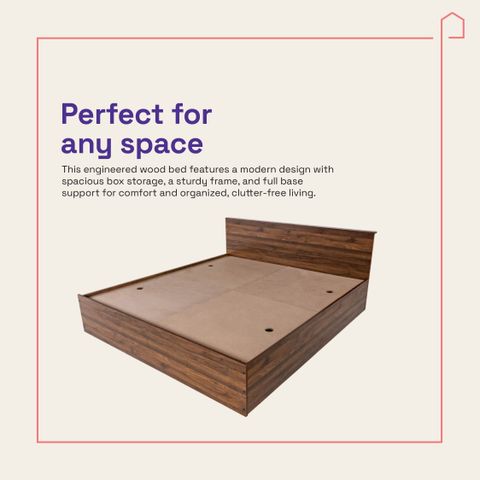 Wakefit Taurus Engineered Wood Queen Box Bed, 156.9 cm x 209.7 cm