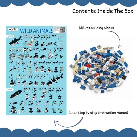 APEX MEDIA AND MARKETING INDIA 3 in 1 Ocean Animal Blocks Set