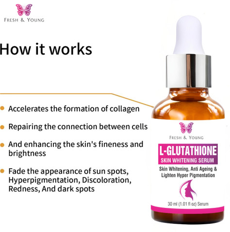 glutathione whitening serum side effects Fresh & Young l-Glutathione For Skin & Hyperpigmentation Glass Skin Price in India anti redness cream The effects of IAZA Size:10GM