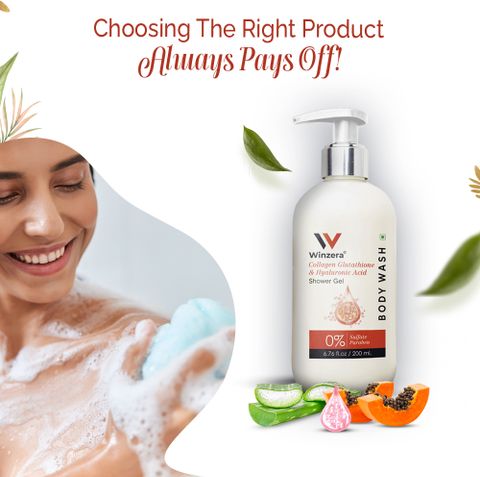 Winzera Collagen Glutathione & Hyaluronic Acid Shower Gel |Body Wash for Moisturizd skin: Buy Winzera Collagen Glutathione & Hyaluronic Acid Shower Gel |Body Wash for Moisturizd skin at Low Price in India