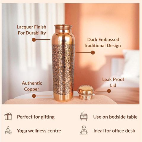 Sourav enterprise COPER BOTTLE 1000ML 001 1000 ml Copper Bottle