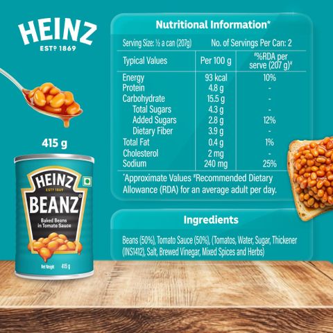 HEINZ Beanz Baked Beans in Tomato Sauce - 415g Beans Price in